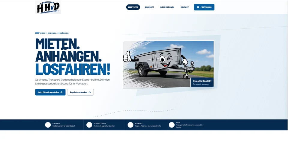 Pagina de pornire a HHvD Anhängervermietung în Vechta