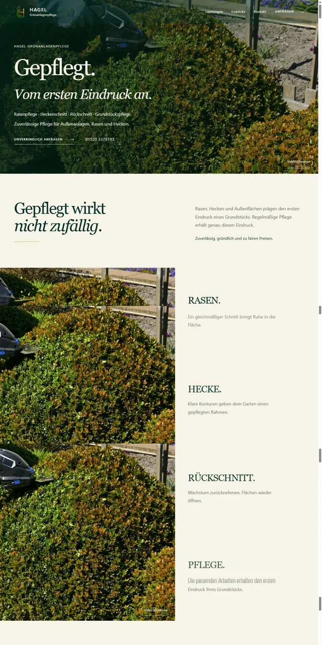 Website von Hagel Grünanlagenpflege