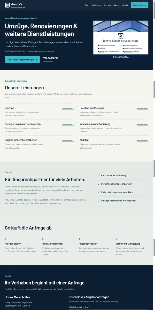 Website von Jonny’s Dienstleistungsservice