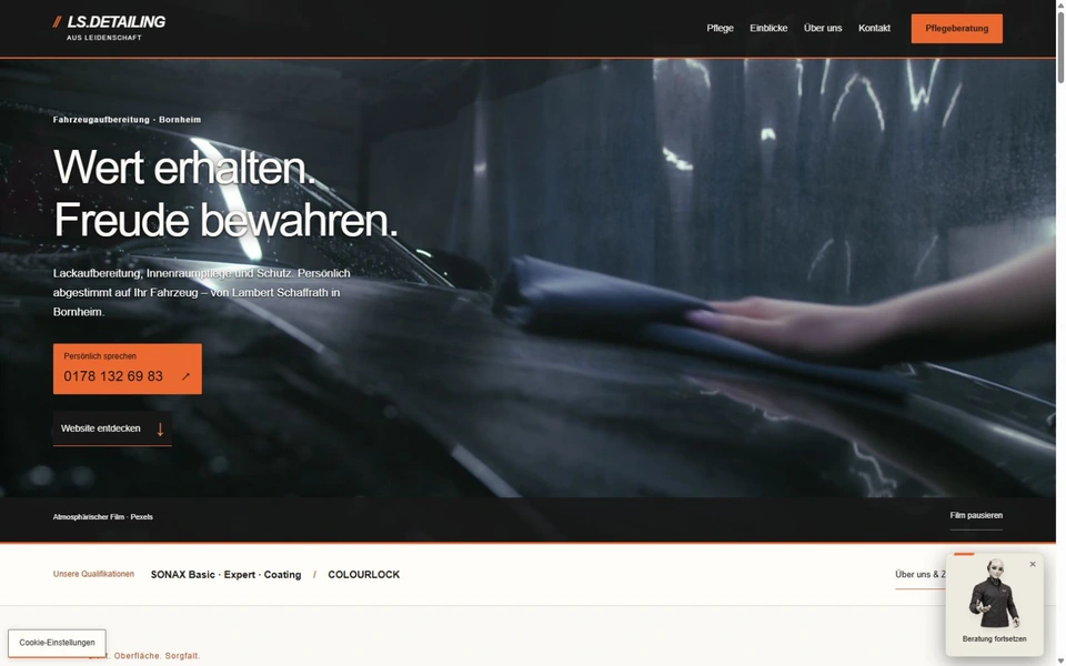 Interaktive Beratung auf der Website von LS Detailing